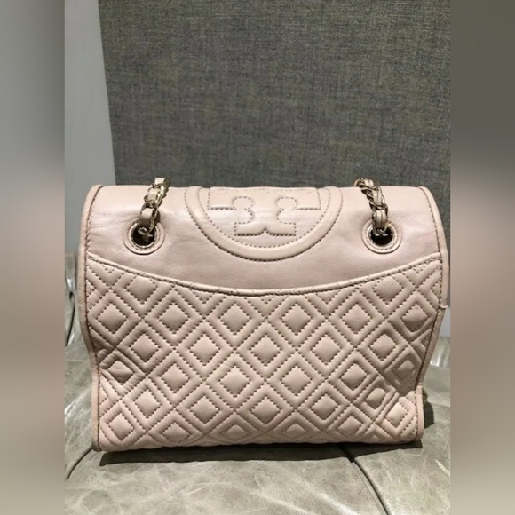 Tory Burch Designer Fleming Foldover Pink Purse Handbag